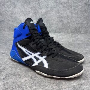 Asics Cael 8.0 Wrestling Shoes Mens sz 8.5 Blue Black 1081A002 Athletic Sneakers